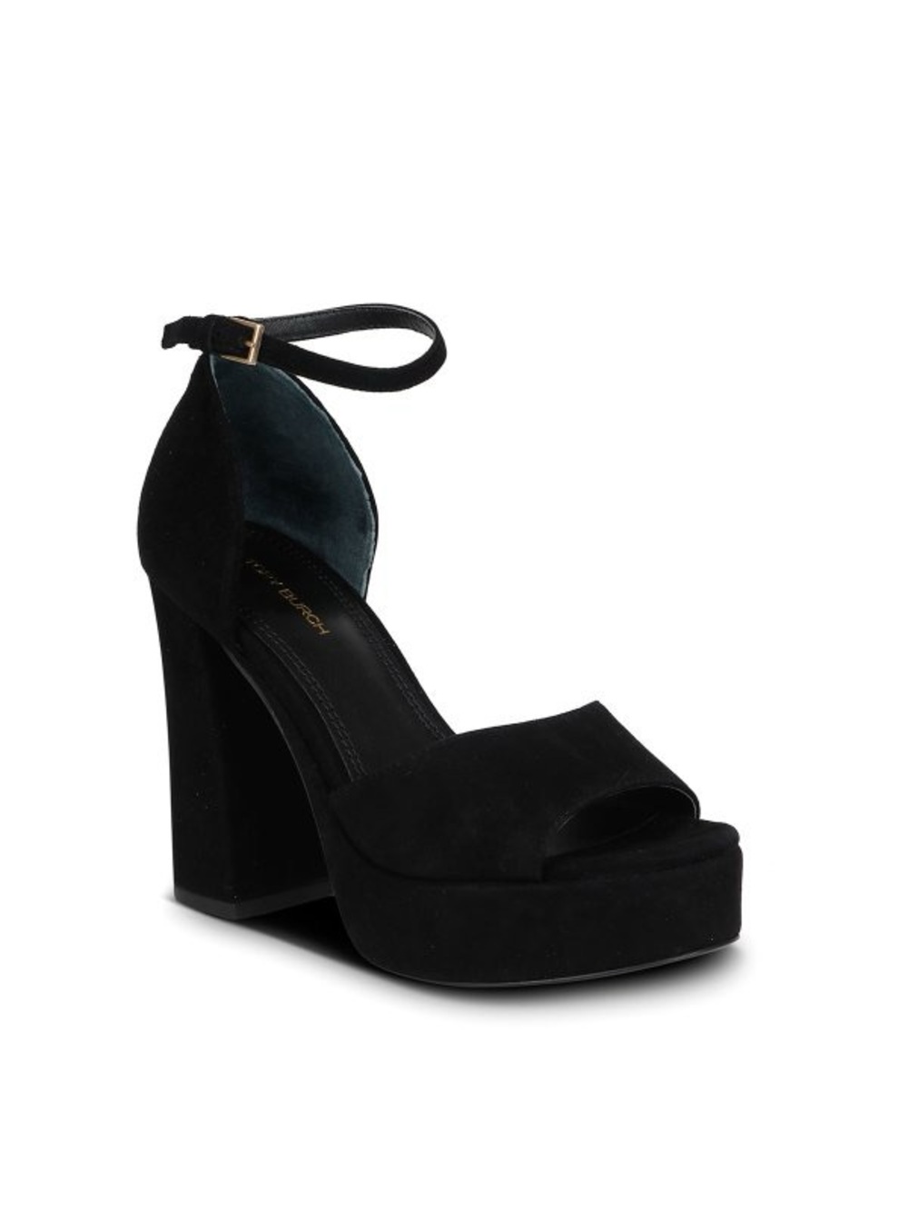 Tory Burch Black Suede Platform Block Heel Sandals, Size 11 - Picture 2 of 11